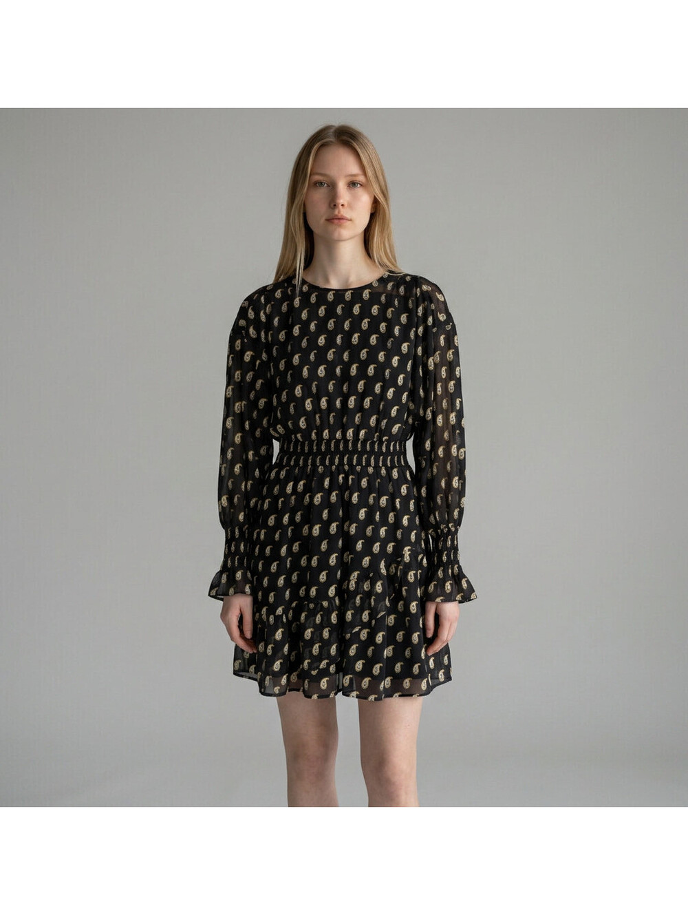 INC International Concepts Dress Women PS Petite Black Paisley Sheath Short